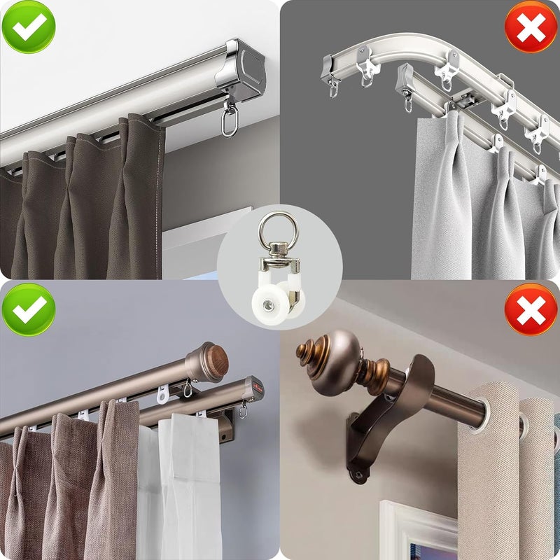 TSBSHum TSBS 20 Pack Ceiling Curtain Rollers, Sliding Track Gliders with Wheel Roller, Ideal for Room and RV Dividers - Image 5